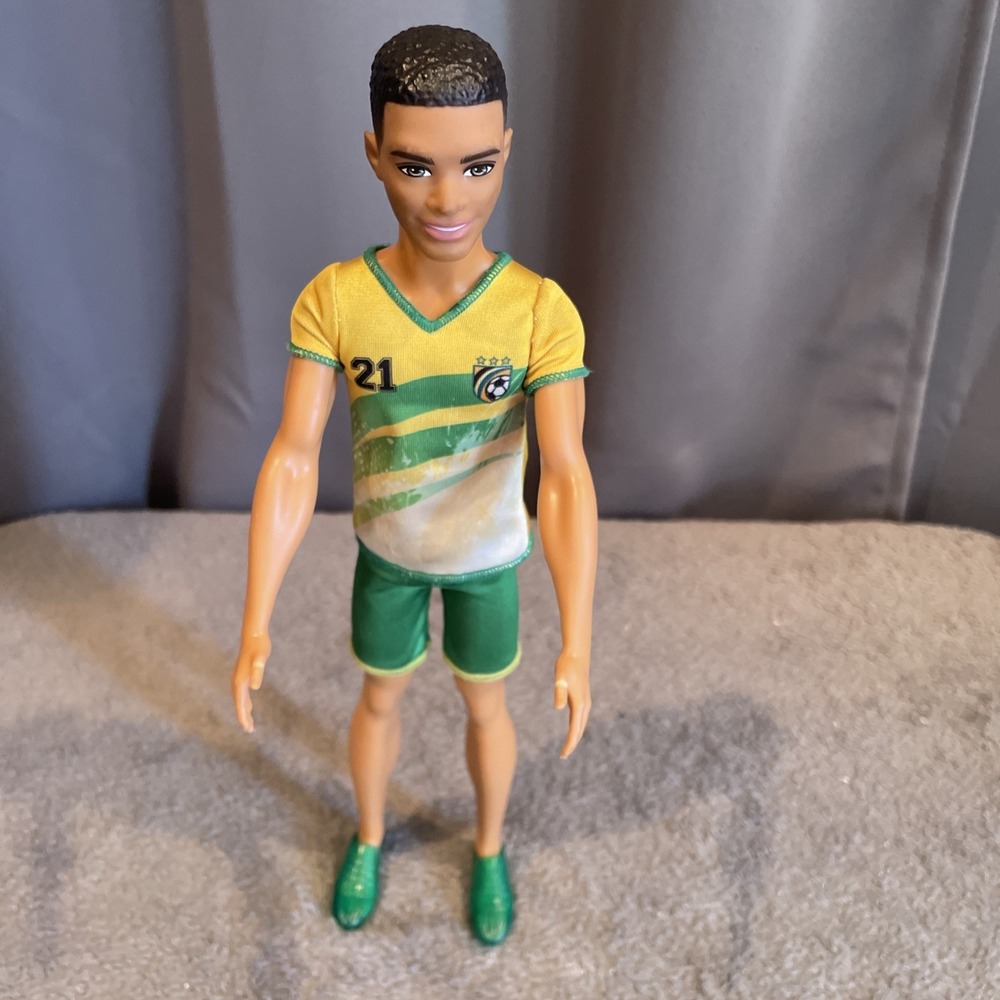 Barbie Ken Doll You Can Be Anything Soccer Player With Green Uniform